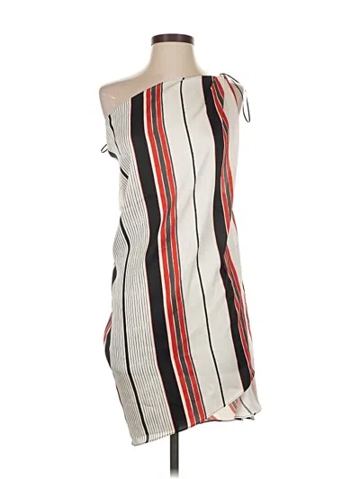 Zara Sleeveless Top White One Shoulder Neckline Tops In Multi
