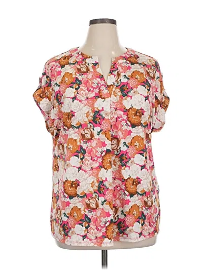 Pre-owned Dear Scarlett Short Sleeve Blouse In Pink