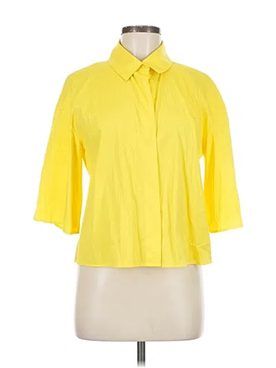 Pre-owned Cos 3/4 Sleeve Button Down Shirt In Yellow