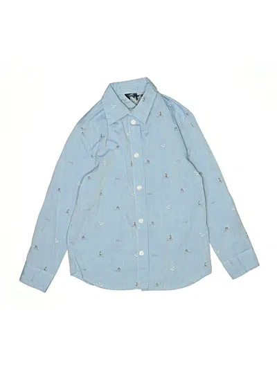 Pre-owned Nautica Kids' Long Sleeve Button Down Shirt In Blue