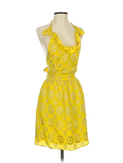 Pre-owned Lauren Moffatt Cocktail Dress In Yellow