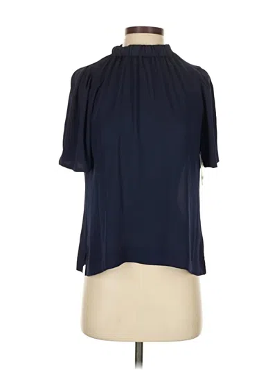 Riley & Rae Short Sleeve Blouse In Blue