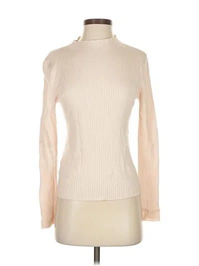 Pre-owned Ann Taylor Long Sleeve Turtleneck In White