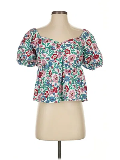 Pre-owned Vineyard Vines Short Sleeve Blouse In Blue