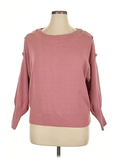Pre-owned New York And Company Pullover Sweater In Pink