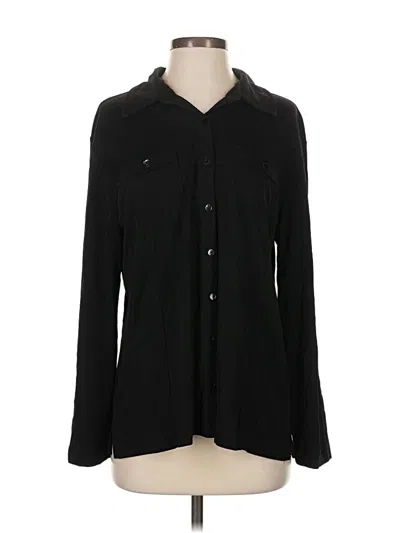 Pre-owned Chico's Long Sleeve Blouse In Black