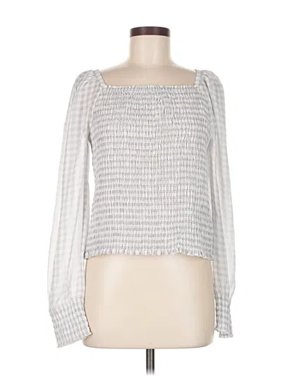 Ann Taylor Long Sleeve Blouse In Gray