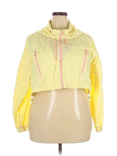 Pre-owned Zara Windbreaker Jacket In Yellow