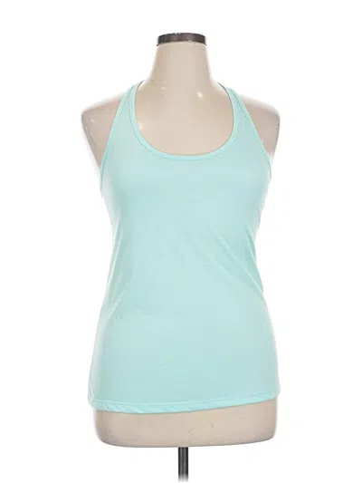 Pre-owned New Balance Tank Top Teal Halter Neckline Tops In Blue