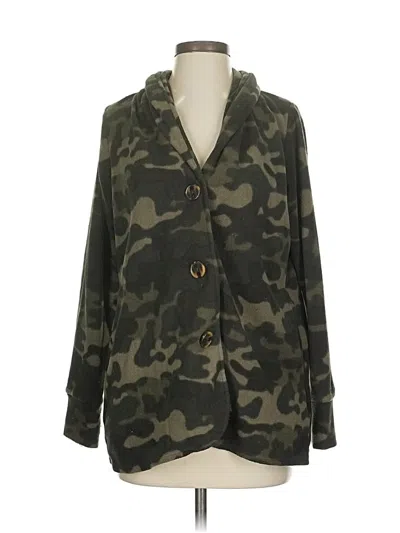 Pre-owned Cuddl Duds Cardigan Sweater In Green