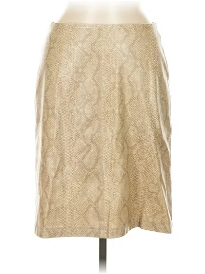 Pre-owned Zara Faux Leather Skirt In Gold