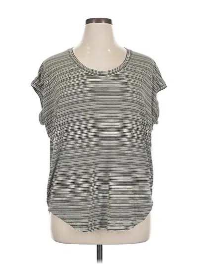 Pre-owned Athleta Short Sleeve Top Gray Scoop Neck Tops