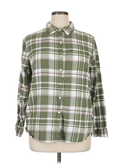 Pre-owned Gap Long Sleeve Button Down Shirt In Green