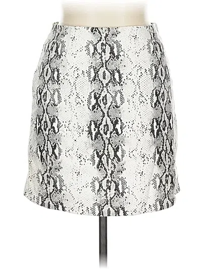 Pre-owned She + Sky Faux Leather Skirt In Silver