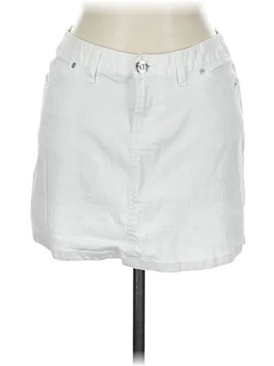 Pre-owned Assorted Brands Denim Skirt In White