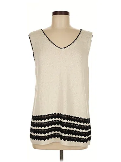 Pre-owned Jjill Sweater Vest In White