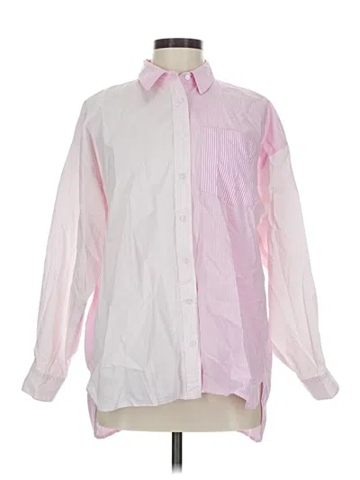 Pre-owned Vigoss Long Sleeve Button Down Shirt In Pink