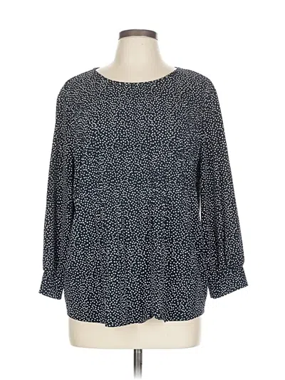 Pre-owned Adrianna Papell 3/4 Sleeve Blouse In Black