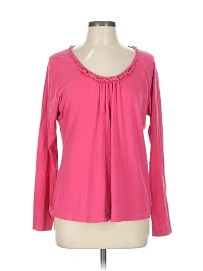 Pre-owned Lands' End Long Sleeve T-shirt In Pink