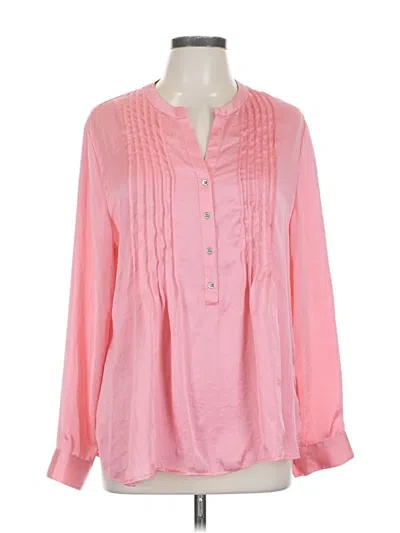 Pre-owned Dkny Long Sleeve Blouse In Pink