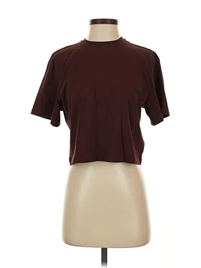 Pre-owned Athleta Short Sleeve Turtleneck In Burgundy