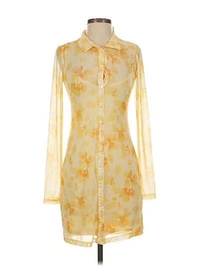 Abercrombie & Fitch Long Sleeve Blouse In Yellow