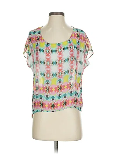 Pre-owned Bisou Bisou Short Sleeve Blouse In Pink