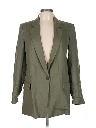 Pre-owned Zara Blazer Jacket In Green