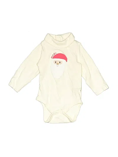 Pre-owned Mori Babies' Long Sleeve Onesie In White