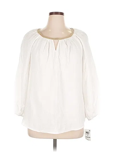Jm Collection 3/4 Sleeve Blouse In White