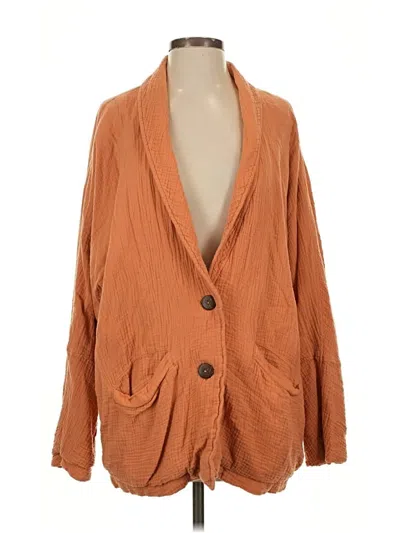 Pre-owned Free People Blazer Jacket In Orange