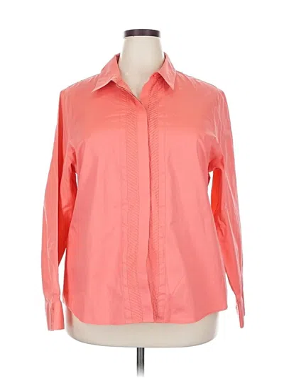 Pre-owned Chico's Long Sleeve Button Down Shirt In Orange
