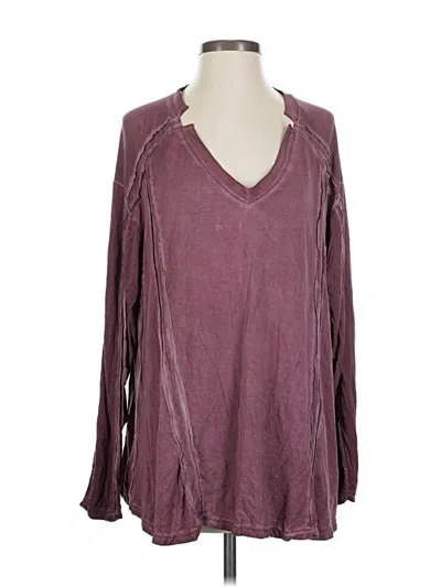 Pre-owned Pol Long Sleeve Blouse In Burgundy
