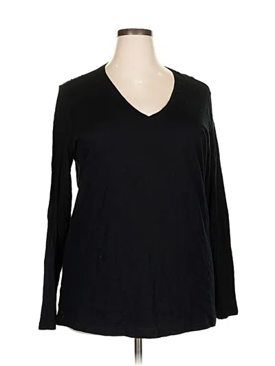 Pre-owned Eddie Bauer 3/4 Sleeve T-shirt In Black