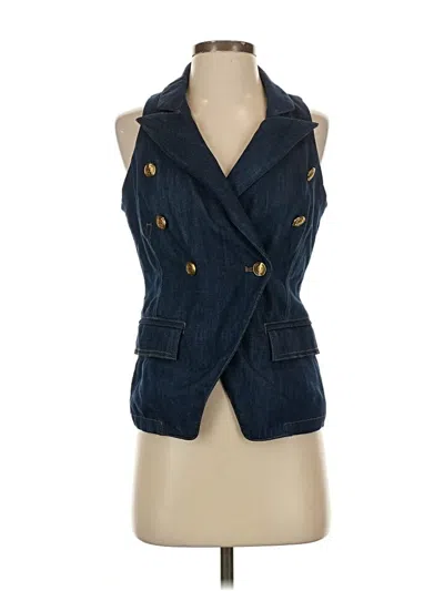 Pre-owned White House Black Market Denim Vest In Blue