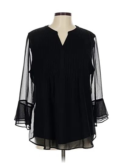 Pre-owned Charter Club 3/4 Sleeve Blouse In Black