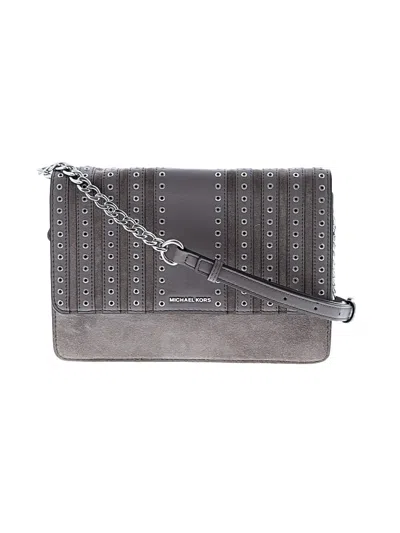 Pre-owned Michael Michael Kors Leather Crossbody Bag In Gray