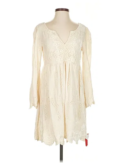 Pre-owned Johnny Was Casual Dress In White