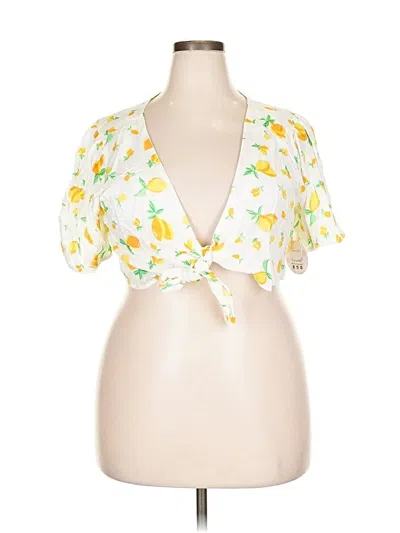 Jolie & Joy Short Sleeve Blouse In Yellow