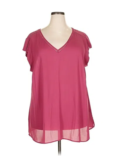 Pre-owned Dr2 Short Sleeve Blouse In Burgundy