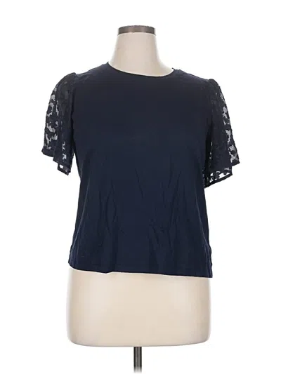 Pre-owned Michael Michael Kors Short Sleeve Top Blue Crew Neck Tops