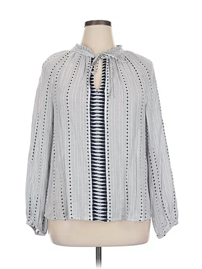 Pre-owned Lucky Brand Long Sleeve Blouse In Gray