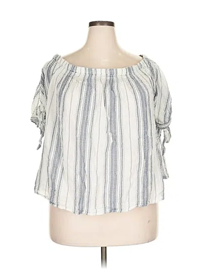 Pre-owned Lane Bryant 3/4 Sleeve Blouse In Blue