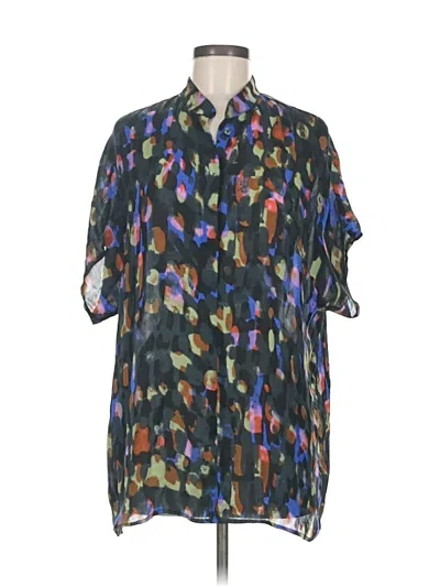 Pre-owned Cabi Short Sleeve Blouse In Blue