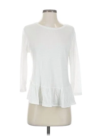 Pre-owned Abercrombie & Fitch 3/4 Sleeve Top White Boatneck Tops