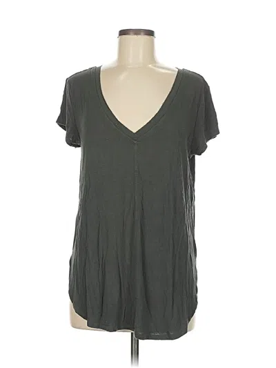 Pre-owned Z Supply Short Sleeve Top Gray V Neck Tops