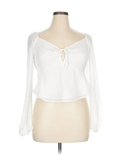 Pre-owned Hollister Long Sleeve Blouse In White