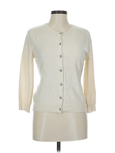 Pre-owned Xoxo Silk Cardigan Sweater In White