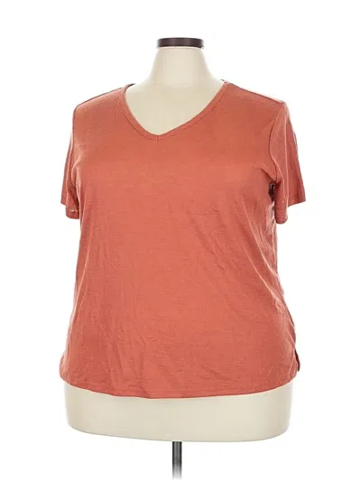 Pre-owned 24/7 Maurices Short Sleeve Top Orange V Neck Tops