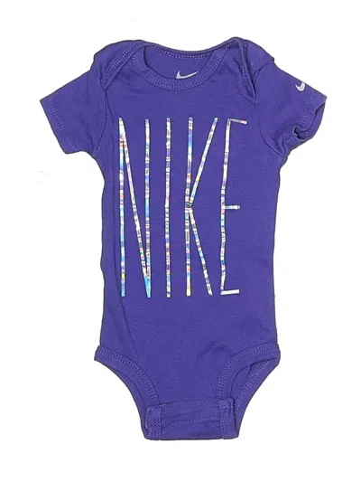 Pre-owned Nike Babies' Short Sleeve Onesie In Purple